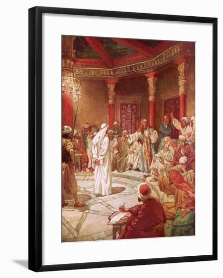 Jesus Brought before Caiaphas and the Council-William Brassey Hole-Framed Giclee Print