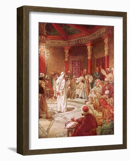 Jesus Brought before Caiaphas and the Council-William Brassey Hole-Framed Giclee Print