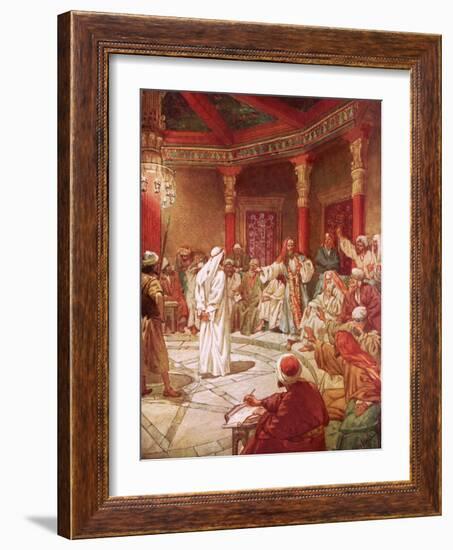 Jesus Brought before Caiaphas and the Council-William Brassey Hole-Framed Giclee Print