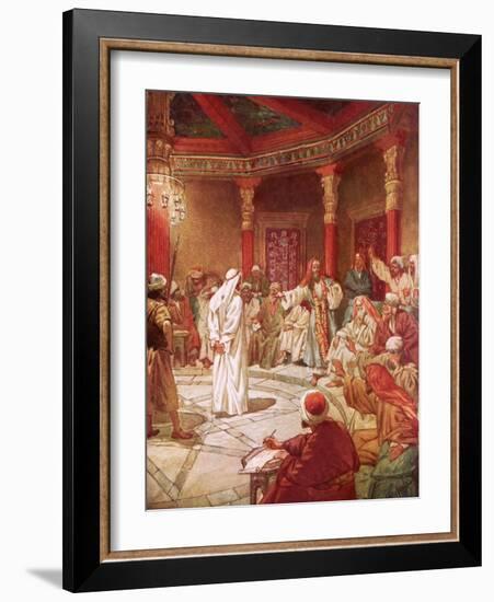 Jesus Brought before Caiaphas and the Council-William Brassey Hole-Framed Giclee Print