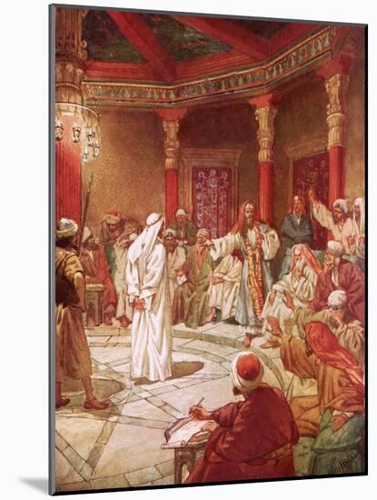 Jesus Brought before Caiaphas and the Council-William Brassey Hole-Mounted Giclee Print