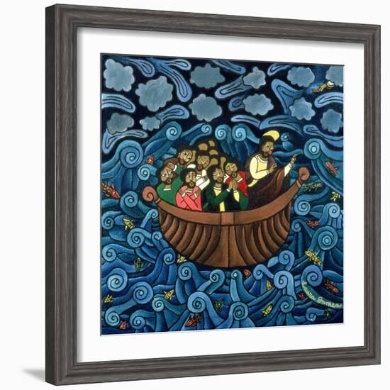 Jesus Calms the Storm, 1995-Laura James-Framed Giclee Print