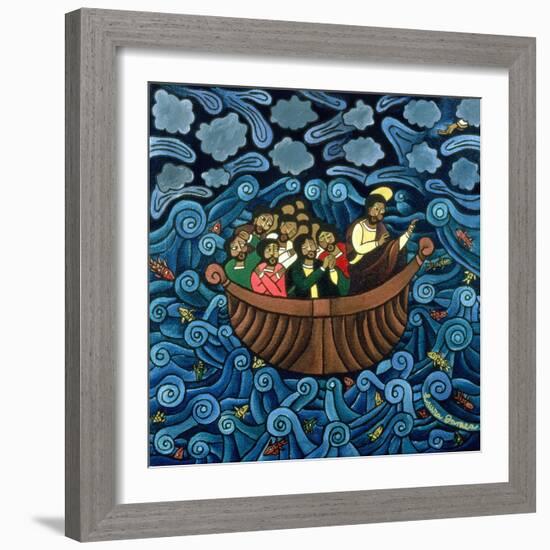 Jesus Calms the Storm, 1995-Laura James-Framed Giclee Print