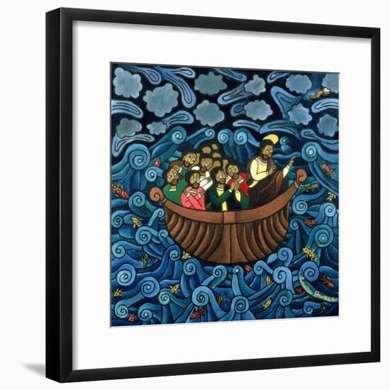 Jesus Calms the Storm, 1995-Laura James-Framed Giclee Print