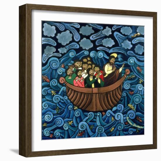 Jesus Calms the Storm, 1995-Laura James-Framed Giclee Print