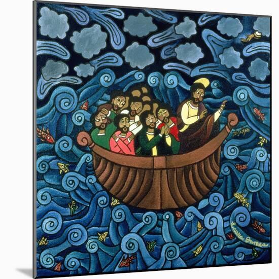 Jesus Calms the Storm, 1995-Laura James-Mounted Giclee Print