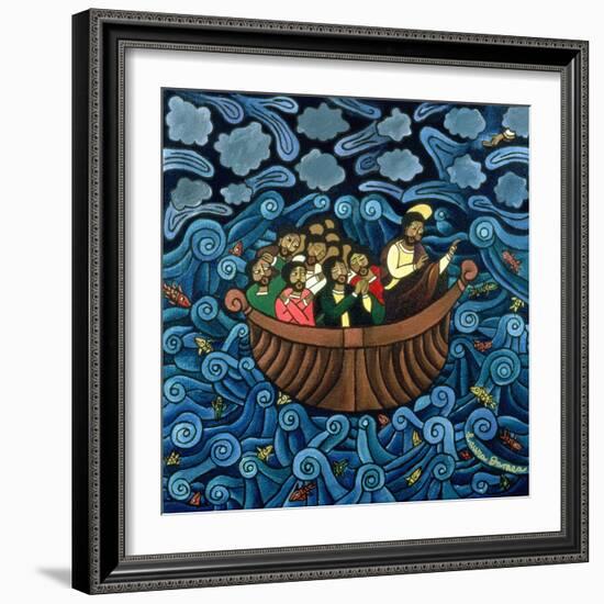 Jesus Calms the Storm, 1995-Laura James-Framed Giclee Print