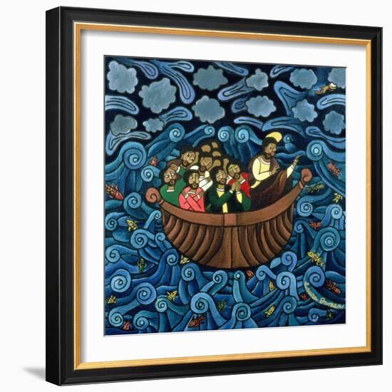 Jesus Calms the Storm, 1995-Laura James-Framed Giclee Print