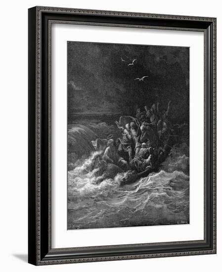 Jesus calms the storm-Gustave Dore-Framed Giclee Print