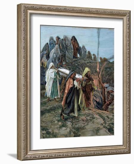 Jesus Carried to the Tomb, Illustration for 'The Life of Christ', C.1886-94-James Tissot-Framed Giclee Print