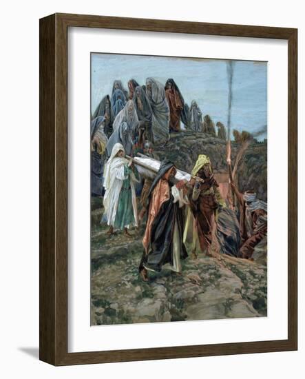 Jesus Carried to the Tomb, Illustration for 'The Life of Christ', C.1886-94-James Tissot-Framed Giclee Print