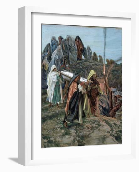 Jesus Carried to the Tomb, Illustration for 'The Life of Christ', C.1886-94-James Tissot-Framed Giclee Print