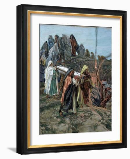 Jesus Carried to the Tomb, Illustration for 'The Life of Christ', C.1886-94-James Tissot-Framed Giclee Print