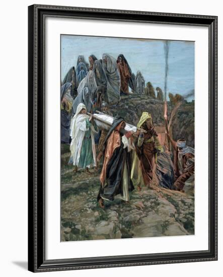 Jesus Carried to the Tomb, Illustration for 'The Life of Christ', C.1886-94-James Tissot-Framed Giclee Print