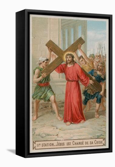 Jesus Carries His Cross. the Second Station of the Cross-null-Framed Premier Image Canvas