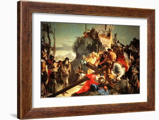 Jesus Carriying the Cross-Giovanni Battista Tiepolo-Framed Art Print