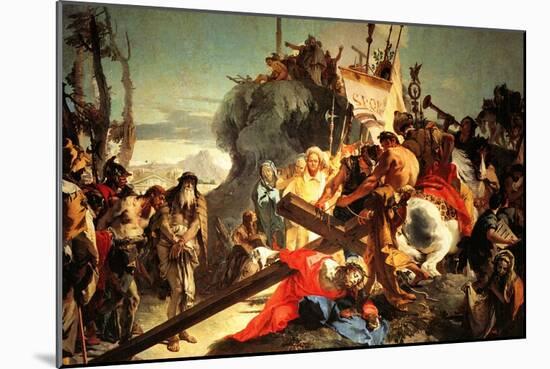 Jesus Carriying the Cross-Giovanni Battista Tiepolo-Mounted Art Print