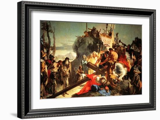 Jesus Carriying the Cross-Giovanni Battista Tiepolo-Framed Art Print