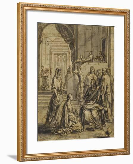 Jésus chez Marthe et Marie-Eustache Le Sueur-Framed Giclee Print