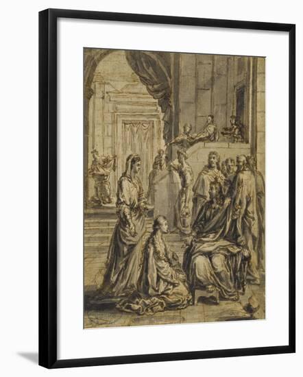 Jésus chez Marthe et Marie-Eustache Le Sueur-Framed Giclee Print