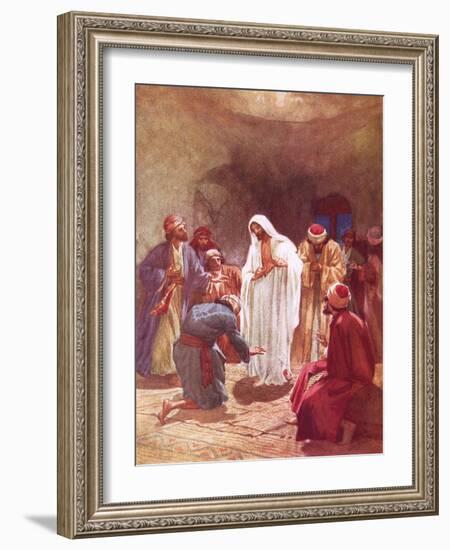 Jesus Childing Thomas for His Unbelief-William Brassey Hole-Framed Giclee Print