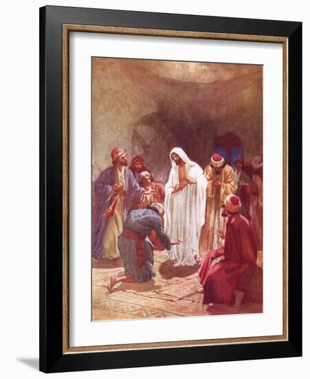 Jesus Childing Thomas for His Unbelief-William Brassey Hole-Framed Giclee Print