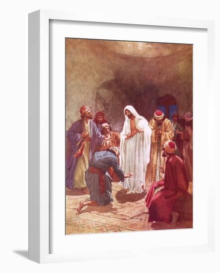 Jesus Childing Thomas for His Unbelief-William Brassey Hole-Framed Giclee Print