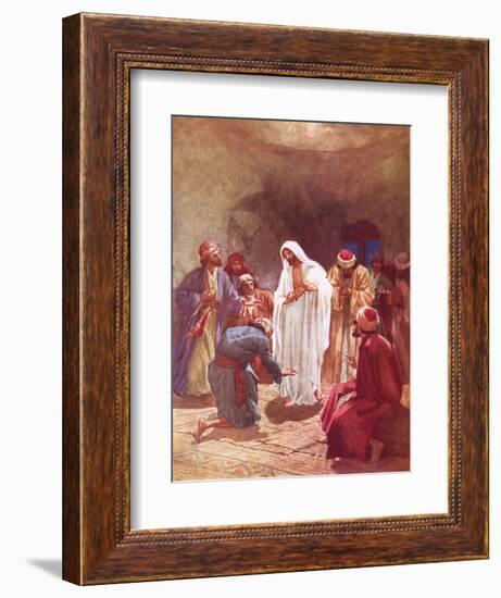 Jesus Childing Thomas for His Unbelief-William Brassey Hole-Framed Giclee Print