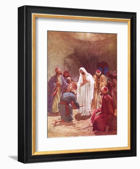 Jesus Childing Thomas for His Unbelief-William Brassey Hole-Framed Giclee Print