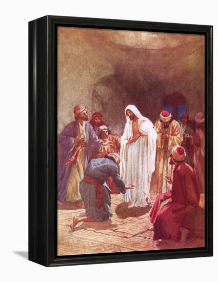 Jesus Childing Thomas for His Unbelief-William Brassey Hole-Framed Premier Image Canvas