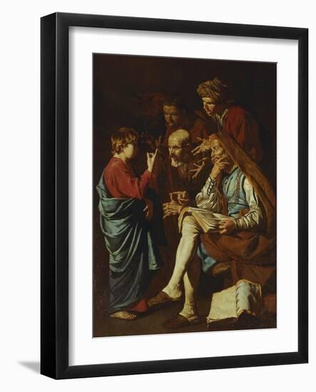 Jesus Christ, Aged Twelve, Among the Scribes-Matthias Stomer-Framed Giclee Print