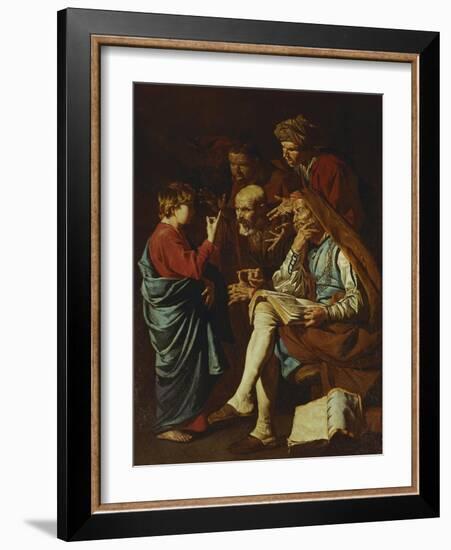 Jesus Christ, Aged Twelve, Among the Scribes-Matthias Stomer-Framed Giclee Print