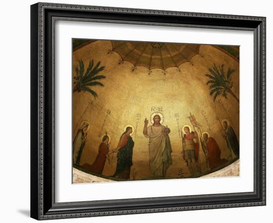 Jesus Christ and the Virgin Mary with Saints Clothilde, Blandina, Michael the Archangel, Pothinus-Hippolyte Flandrin-Framed Giclee Print