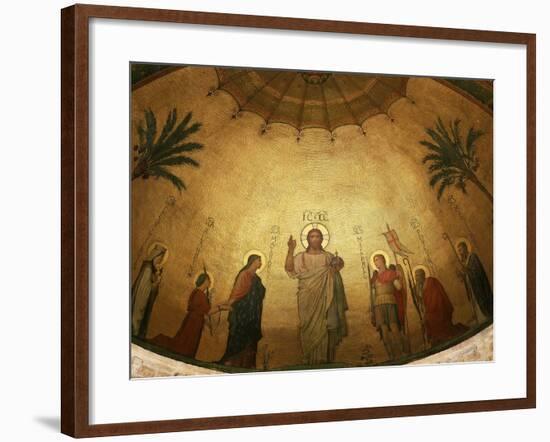 Jesus Christ and the Virgin Mary with Saints Clothilde, Blandina, Michael the Archangel, Pothinus-Hippolyte Flandrin-Framed Giclee Print