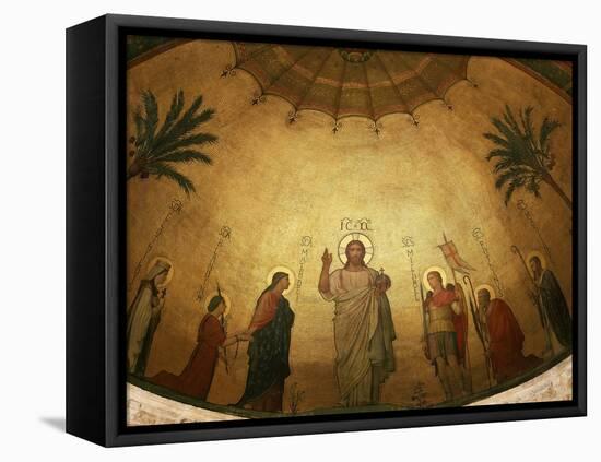 Jesus Christ and the Virgin Mary with Saints Clothilde, Blandina, Michael the Archangel, Pothinus-Hippolyte Flandrin-Framed Premier Image Canvas