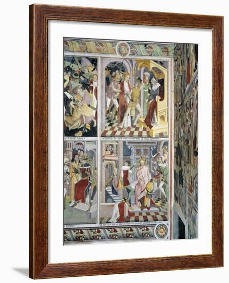 Jesus Christ before Annas and Jesus Christ Beaten before Herod-Giovanni Canavesio-Framed Giclee Print