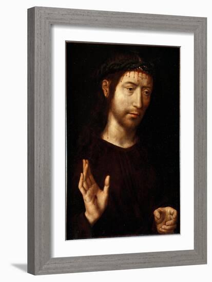 Jesus Christ Crown of Thorns Painting by Hans Memling (1435/40-1494), 15Th Century Sun. 52X33 Cm Ge-Hans Memling-Framed Giclee Print