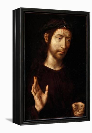 Jesus Christ Crown of Thorns Painting by Hans Memling (1435/40-1494), 15Th Century Sun. 52X33 Cm Ge-Hans Memling-Framed Premier Image Canvas