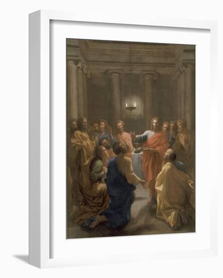 Jésus-Christ instituant l'Eucharistie-Nicolas Poussin-Framed Giclee Print