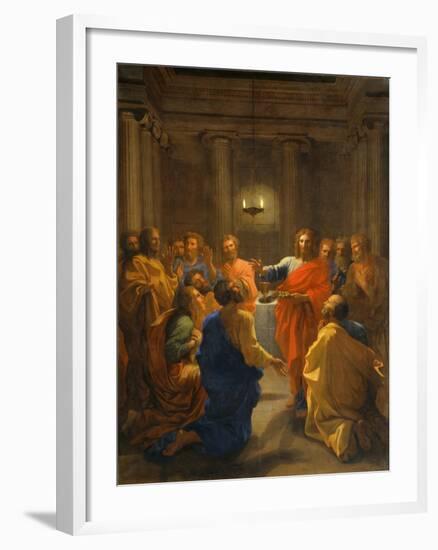 Jesus Christ Instituting the Eucharist, 1640-1641-Nicolas Poussin-Framed Giclee Print