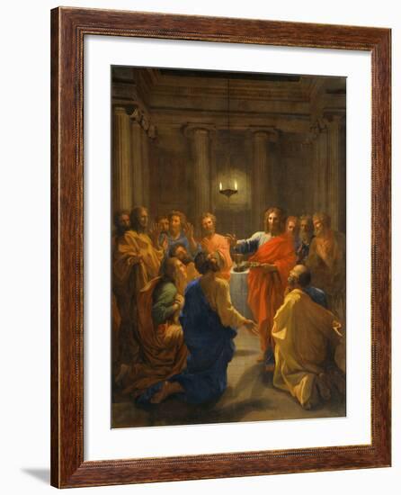 Jesus Christ Instituting the Eucharist, 1640-1641-Nicolas Poussin-Framed Giclee Print