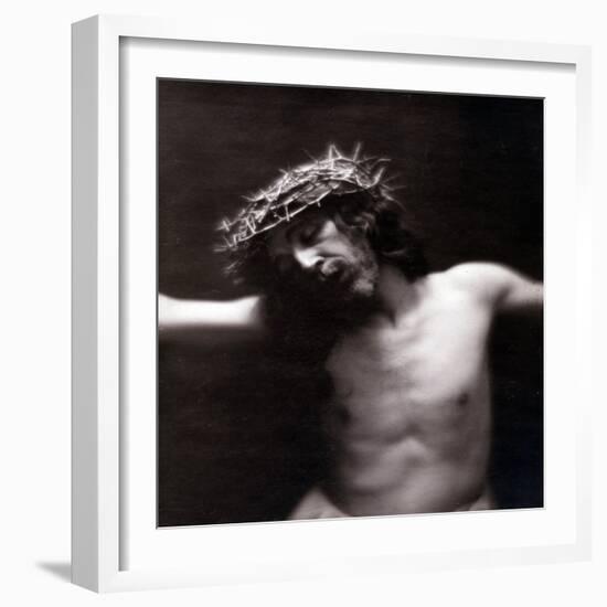 Jesus Christ on the Cross with Crown of Thorns (Photo)-Paul Nadar-Framed Giclee Print