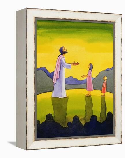 Jesus Christ Performs the Miracle of the Loaves and the Fish, 2004-Elizabeth Wang-Framed Premier Image Canvas