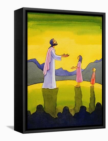 Jesus Christ Performs the Miracle of the Loaves and the Fish, 2004-Elizabeth Wang-Framed Premier Image Canvas