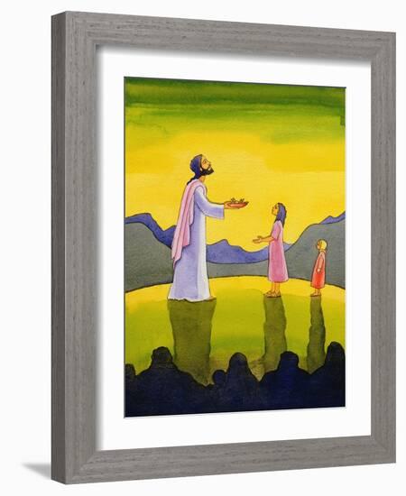 Jesus Christ Performs the Miracle of the Loaves and the Fish, 2004-Elizabeth Wang-Framed Giclee Print