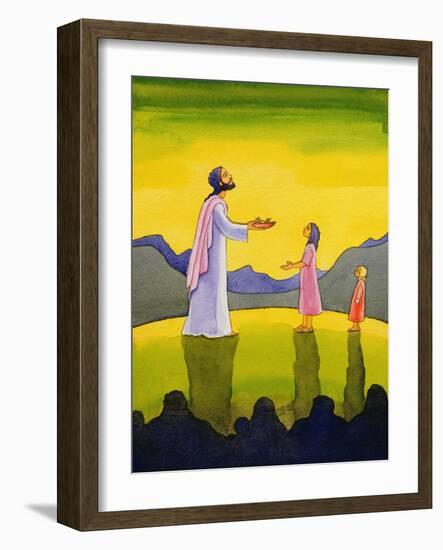 Jesus Christ Performs the Miracle of the Loaves and the Fish, 2004-Elizabeth Wang-Framed Giclee Print