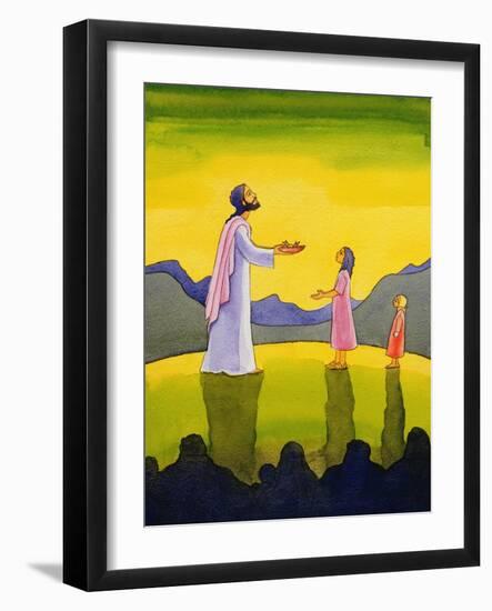 Jesus Christ Performs the Miracle of the Loaves and the Fish, 2004-Elizabeth Wang-Framed Giclee Print