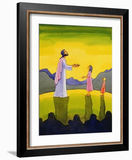 Jesus Christ Performs the Miracle of the Loaves and the Fish, 2004-Elizabeth Wang-Framed Giclee Print