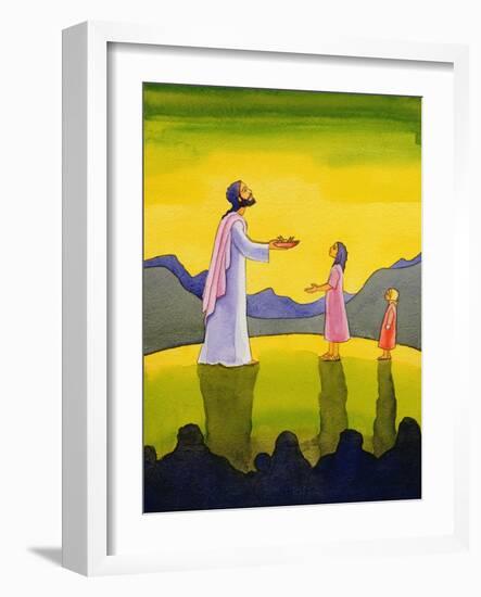 Jesus Christ Performs the Miracle of the Loaves and the Fish, 2004-Elizabeth Wang-Framed Giclee Print