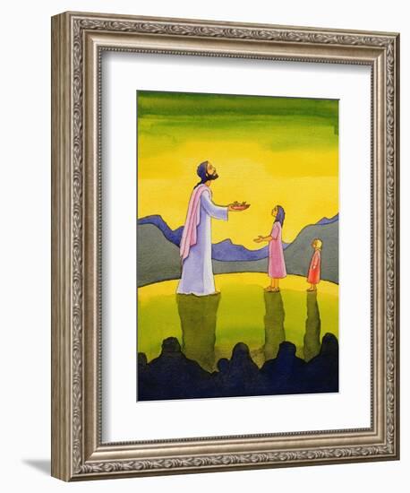 Jesus Christ Performs the Miracle of the Loaves and the Fish, 2004-Elizabeth Wang-Framed Giclee Print